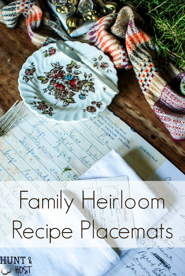 Family Heirloom Recipe Placemates: Thanksgiving Table Setting - Salvaged  Living